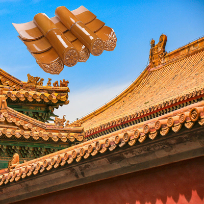 Tuiles de toit vitrées chinoises de temple antique